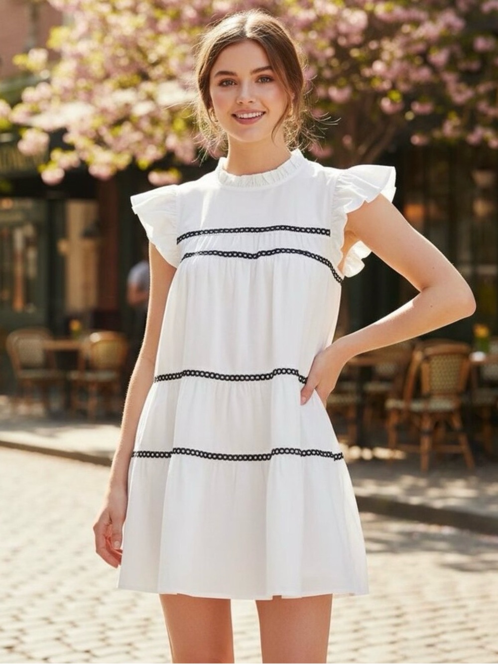 En Saison Aliza Cotton Babydoll Minidress